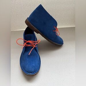 Crewcuts Blue Chukka Boots Boy's Size K4 Leather Classic Shoes Made In Italy